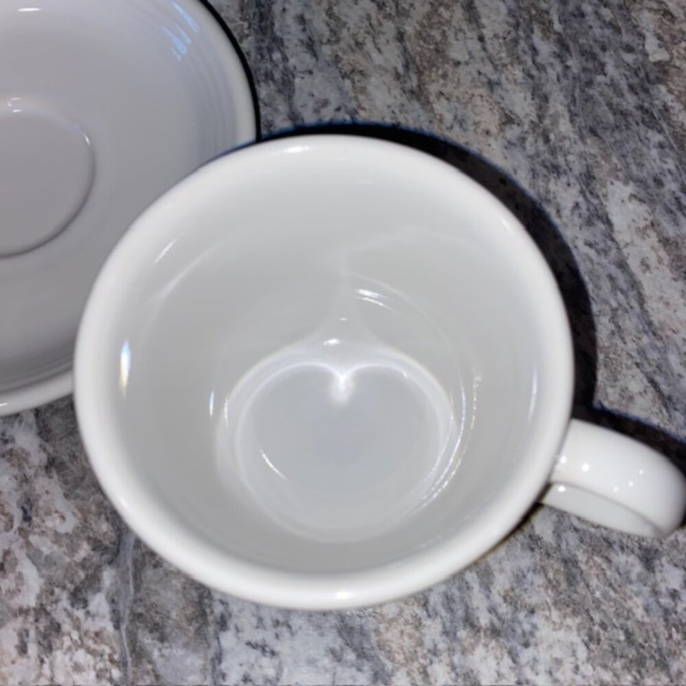 Fiestaware Cup & Saucer Set - White, cirac 1998 production - Picture 2 of 7
